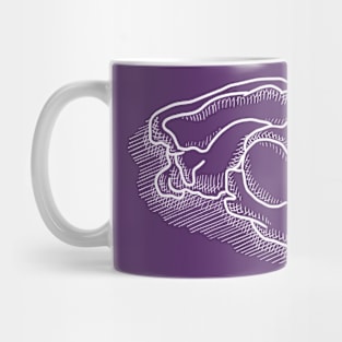 Ursus Spelaeus, Cave Bear Skull - White Line-Drawing Mug